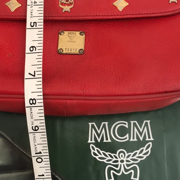 MCM (MICHEAL CORMER MILAN) AUTHENTIC RED LEATHER BAG - Picture 13 of 14